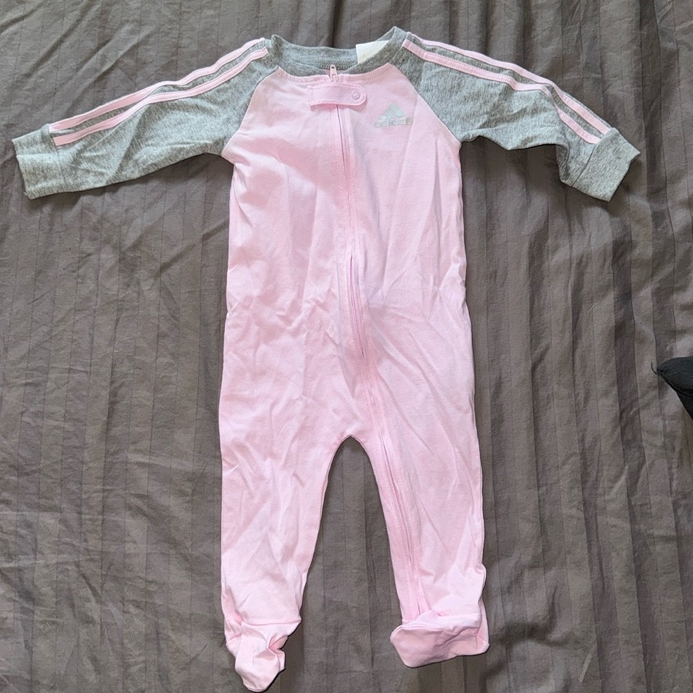 Adidas zip up footie onesie (6 months)